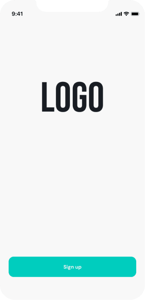 App sign up screen